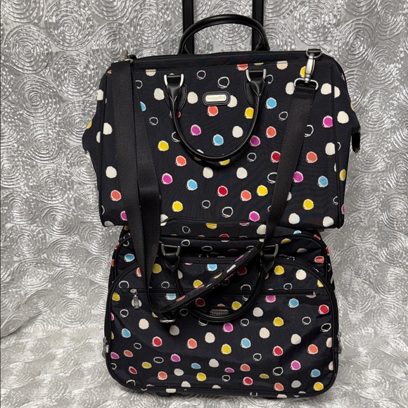 Baggallini Black Travel Bag with Colorful Dots 2pc - Picture 13 of 13
